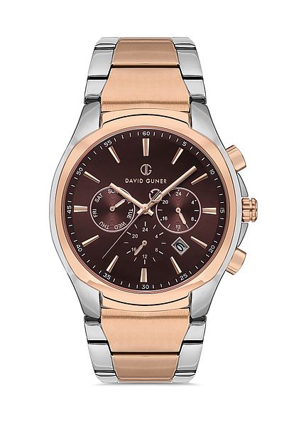 DAVID GUNER Rose White Coated Brown Dial Men's Wristwatch Dg-8395Ga-E6