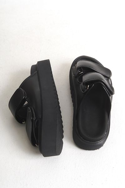Pofi Shoes High Sole Daily Slippers with Tape Detail