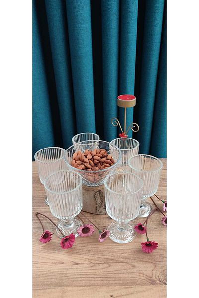ORTAKÖY CENNETİ Coffee Side Origami Model 6 L Glass Cups 95 Cc Volume. 10 cm Height 5.5 cm Mouth Measurement
