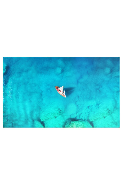 StoryGift Romania Tablou Canvas Vedere Aeriana A Iahtului Si A Marii Turcoaz,...