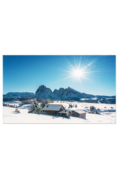 StoryGift Romania Tablou Canvas Peisaje De Iarna In Dolomiti: Gheata Si Culori Calde, Armonie Perfecta