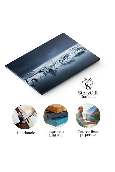 StoryGift Romania Tablou Canvas Laguna Glaciara Jokulsarlon In Parcul National Vatnajokull I, Islanda, Peisaj, Gh