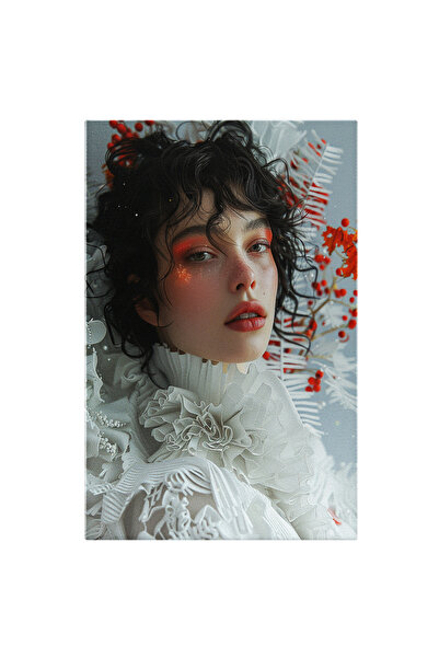 StoryGift Romania Tablou Canvas: Fata Machiata Cu Leduri La Ochi Si Pistrui C...