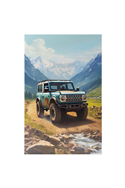 StoryGift Romania Tablou Canvas: Pictura Cu O Masina De Teren/4x4 - Munti Natura Verdeata Pictura Digitala