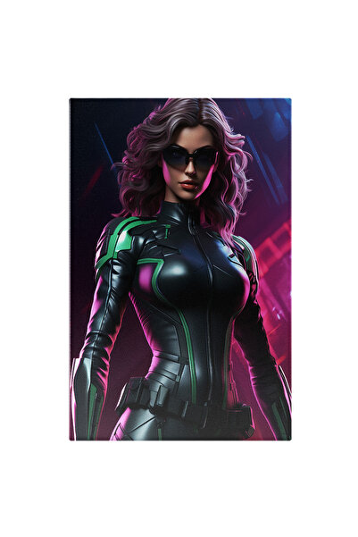 StoryGift Romania Tablou Canvas: Portret Feminin Imbracata In Costum De Piele...