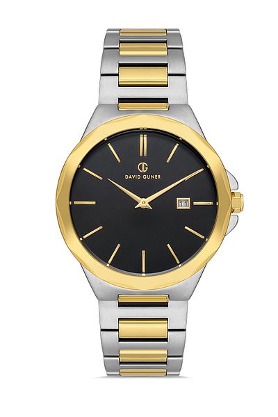 DAVID GUNER Yellow White Coated Black Dial Men's Wristwatch Dg-8421Ga-D2