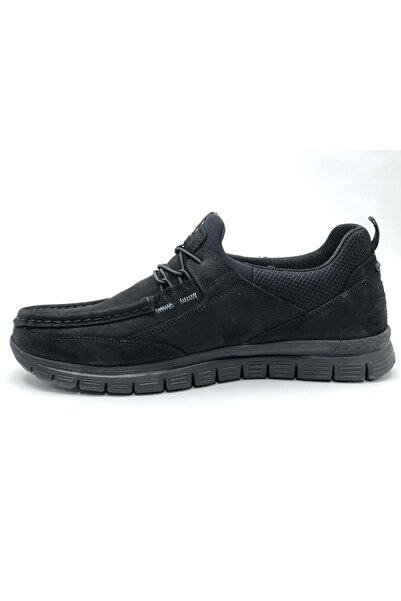 Forelli Tanza Genuine Leather Orthopedic Comfort Tımbır Men's Casual Shoes Black