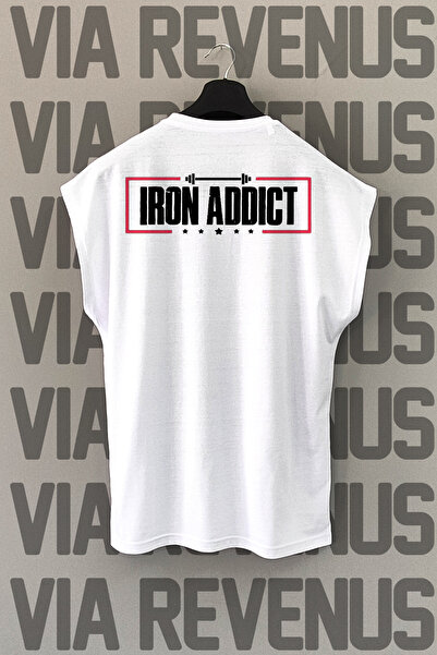Vordevia Iron Addict Back Štampano Sportska majica bez rukava okrugla kragna