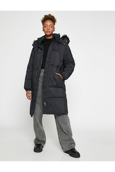 Koton Women's Black Coat 3WAL00003IW