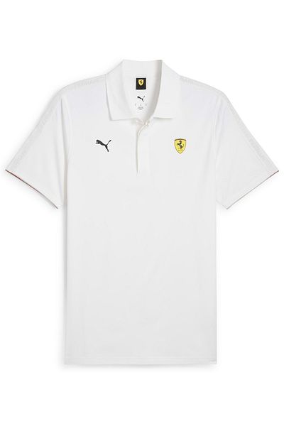Puma 630185-04 Ferrari Race Cloudspun Polo Collar T-shirt Ανδρικό μπλουζάκι λευκό