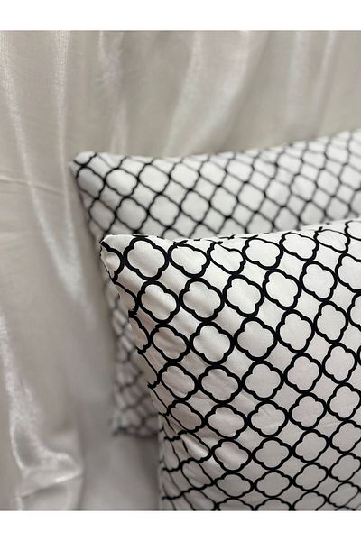 VODDİ 2 Pieces Patterned Zippered Cotton Pillow Case - Extra Soft Surface