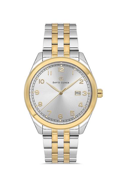 DAVID GUNER Yellow White Coated White Dial Men's Wristwatch Dg-8733Ga-D1