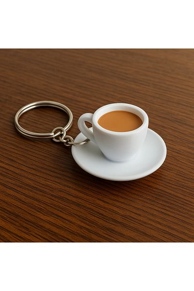 CharmFancy Coffee Cup and Saucer Keychain Cute Bag Ornament Car Ornament