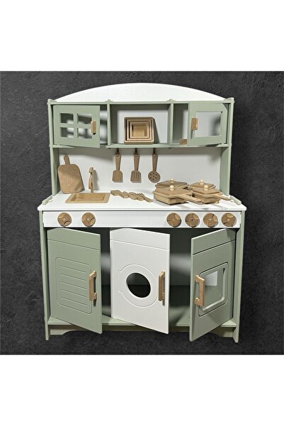 Home model oyuncak store ıhlamur boyalı tencere ve tava setli mutfakl seti