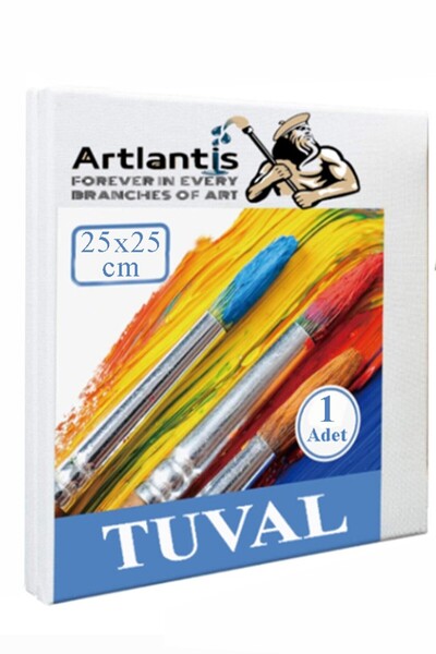 Artlantis Tuval 25x25 cm Astarlı Kare Tuval 1 Adet Resim Küçük Tuvali 25*25 c...