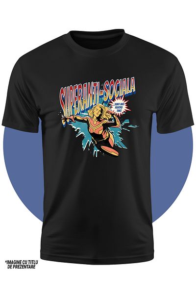 StoryGift Romania Tricou Copii Fete Super Antisocila Supererou Sunt Aici Pentru Tine 100% Bumbac, Unisex, Ne