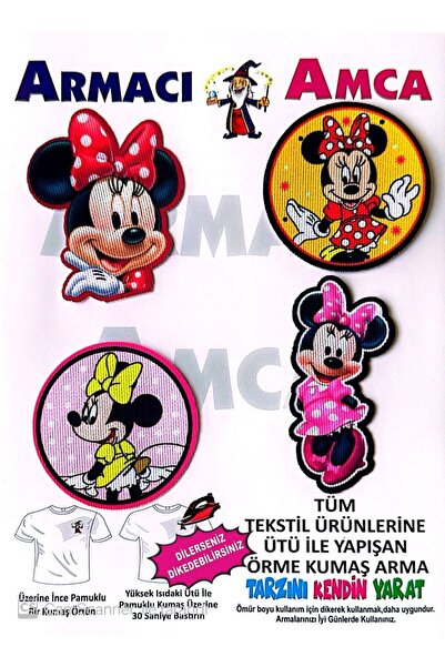 Armacı Amca Ütü ile Yapışan Örme Kumaş Arma Pratik Yama Tekstil Patch Sevimli...