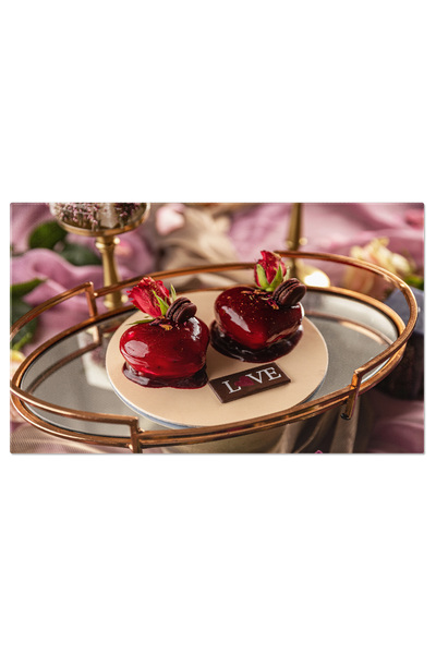 StoryGift Romania Tablou Canvas Natura Statica Cu Tort In Forma De Inima, Tort, Inima, Dulce, Cadou, Romantic. 42