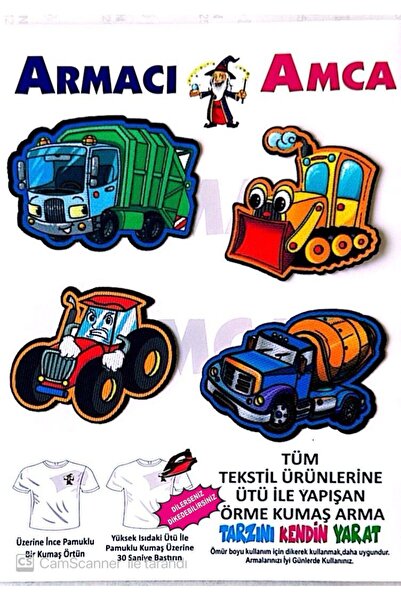 Armacı Amca Ütü İle Yapışan Tekstil Arma Yama Patch Sevimli İş Makineleri Çöp...