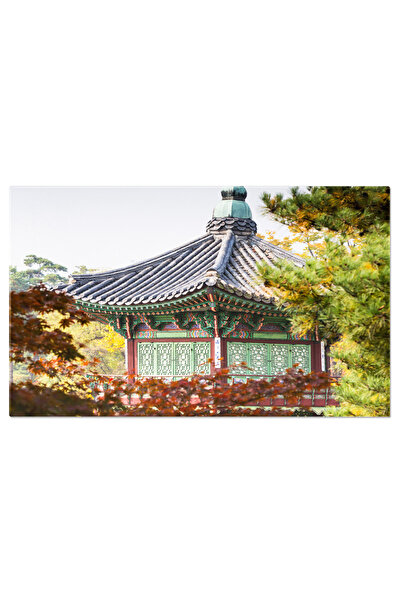StoryGift Romania Tablou Canvas Palatul Gyeongbokgung In Toamna, Palat, Toamn...