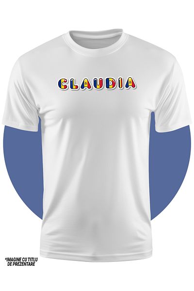 StoryGift Romania Tricou Copii Fete Cu Numele Claudia, Romania, Suporter, Steagul Romaniei, Patriot 100% Bum