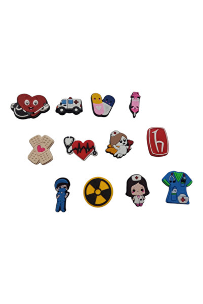 Crocs Terlik Süsü Sağlık Temalı Süsler 12'li