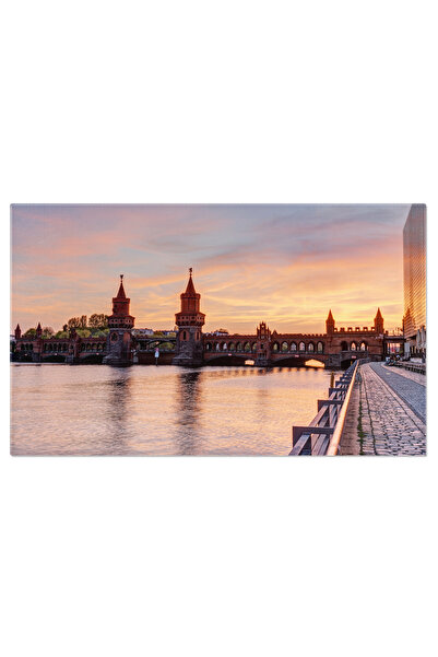 StoryGift Romania Tablou Canvas Apus La Frumoasa Oberbaumbridge,cer Colorat C...