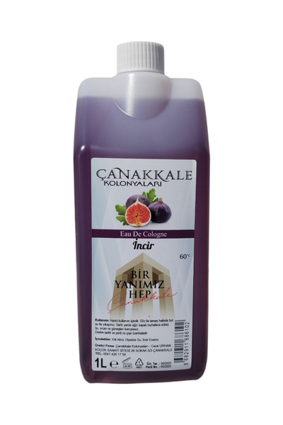 ÇANAKKALE kolonyaları İncir Kolonyası -1 Litre -(BİDON) Korumalı Kapak - Yeni...