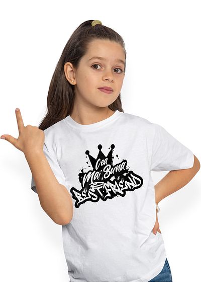StoryGift Romania Tricou Copii Fete Pentru Cea Mai Buna Best Friend, Apreciere, Cadou, Rasplata, Multumire 1