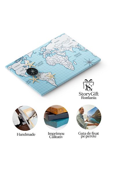 StoryGift Romania Tablou Canvas Navigand Catre Aventuri: Harta Exploratorilor