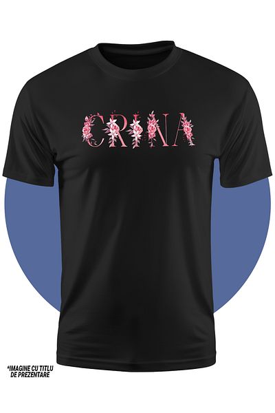 StoryGift Romania Tricou Copii Fete Cu Numele Crina, Floral, Colorat, Creativ, Frumos, Unicat 100% Bumbac, U