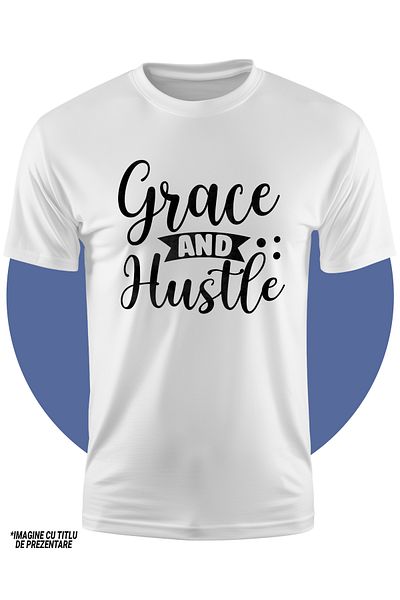 StoryGift Romania Tricou Copii Cu Textul "grace And Hustle" - Gratie Si Agitatie 100% Bumbac, Unisex, Alb, 1