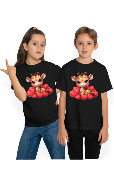 StoryGift Romania Tricou Copii Cu O Girafa Vesela Si Imbujorata Care Are O In...