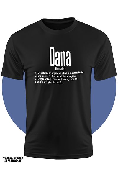 StoryGift Romania Tricou Copii Fete Cu Numele Oana, si Mesaj Motivational, Creativa, Desteapta, Curioasa, Am