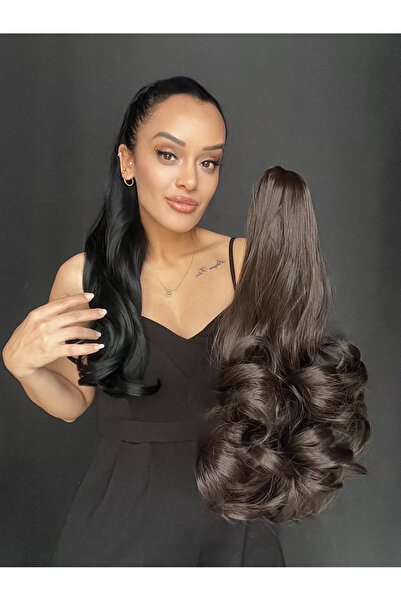 Suzan Peruk Kumral Kahverengi Tokalı Mandallı Postiş At Kuyruğu