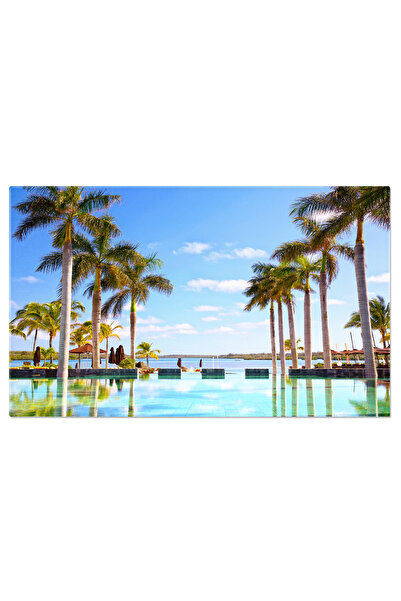 StoryGift Romania Tablou Canvas Resort Tropical, Golf, Plaja, Albastru, Calm,...