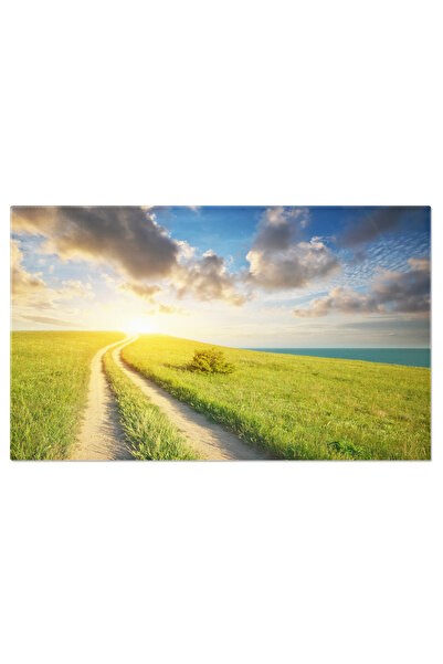 StoryGift Romania Tablou Canvas Alee In Poiana Si Cer Albastru Inchis, Agricu...
