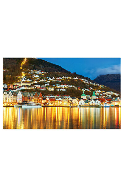 StoryGift Romania Tablou Canvas - Bryggen Din Norvegia La Apus - Patrimoniu S...