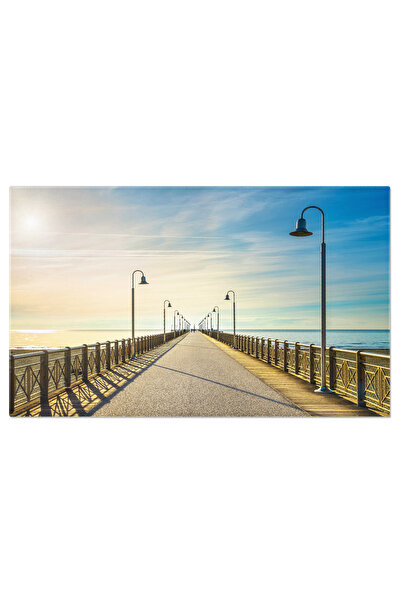 StoryGift Romania Tablou Canvas 120 x 80CM Ponton si Mare in Forte dei Marmi ...