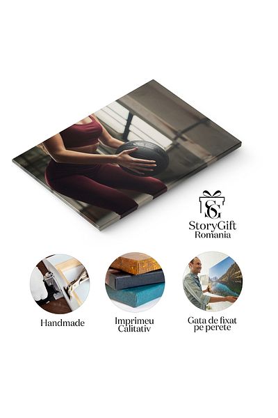 StoryGift Romania Tablou Canvas: Efort Si Antrenament Functional - Exercitiu, Fitness, Antrenament, Mingi Medicin