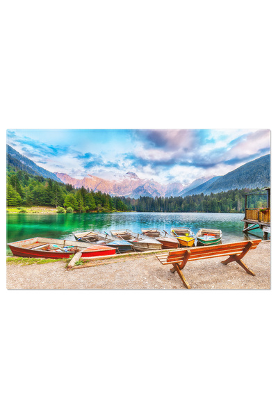 StoryGift Romania Tablou Canvas Reflectii Fascinante La Apusul Lacului Fusine...