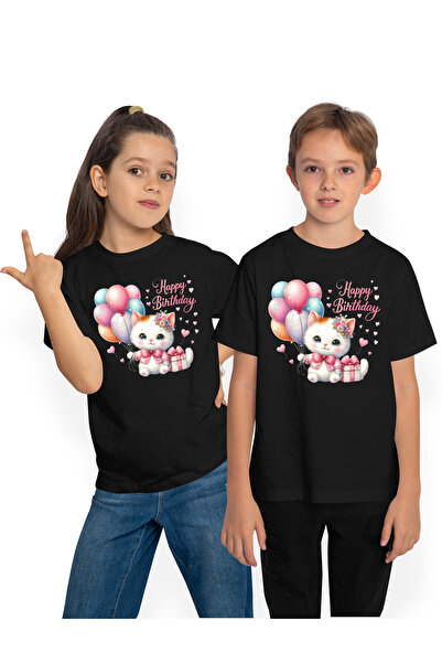 StoryGift Romania Tricou Copii Cu O Pisicuta Cu Mesajul "happy Birthday", La ...
