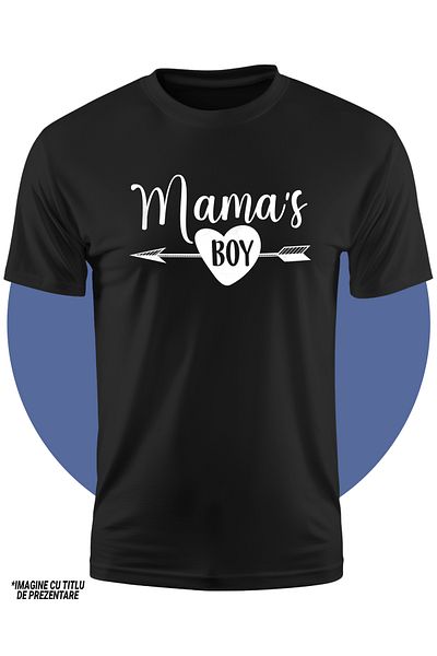 StoryGift Romania Tricou Copii cu o inimioara si textul in engleza "Mama's boy" - baietelu' mamei 100% Bumba