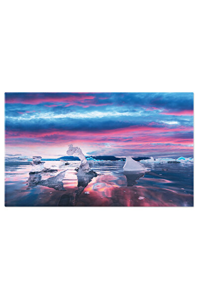 StoryGift Romania Tablou Canvas: Lagoana De Glaciar In Islanda - Un Peisaj Ar...