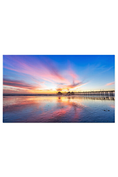 StoryGift Romania Tablou Canvas Digul Huntington Beach La Apus, Plaja, Apus, Peisaj, Ocean 2427