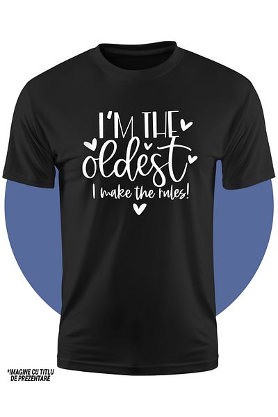 StoryGift Romania Tricou Copii Cu Inimioare Pentru Cei Care Sunt In Varsta Si Care Fac Regulile 100% Bumbac,