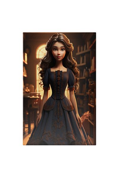 StoryGift Romania Tablou Canvas: Papusa Secolului Xvii Frumusete, Par Saten, Croiala Costum, Zi,accesoriu De Mo