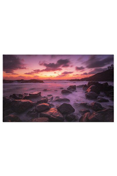 StoryGift Romania Tablou Canvas Apus La Ocean - Stanci Si Valuri Infioratoare