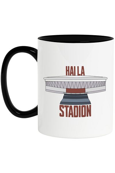StoryGift Romania Cana hai la stadion iubitorii de sport meciuri , 330ml, Ceramica cu Maner Negru, Cu Maner Negru STG