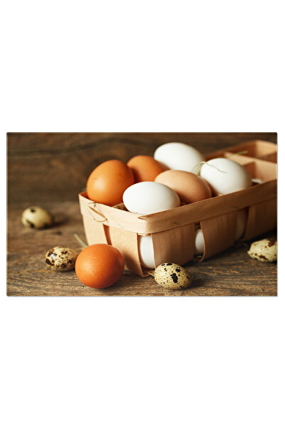 StoryGift Romania Tablou Canvas Ou Proaspat De Pui Pe Un Fundal De Lemn, Agri...